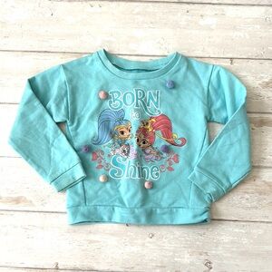 Shimmer & Shine Girls 4/5 Girls Light Blue Crewneck Sweatshirt Top 4t 5t Kids